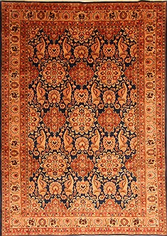 Persian Varamin Brown Rectangle 7x9 ft Wool Carpet 23096