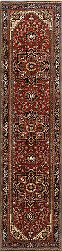 Serapi Brown Runner Hand Knotted 2'6" X 9'11"  Area Rug 250-23097