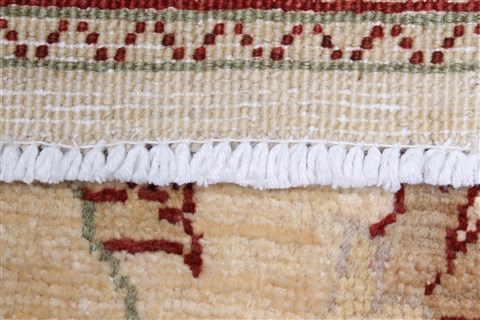 Pishavar Beige Runner Hand Knotted 28 X 97  Area Rug 250-23101 Image 11