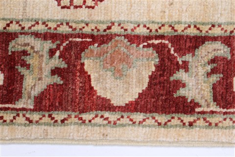 Pishavar Beige Runner Hand Knotted 28 X 97  Area Rug 250-23101 Image 2