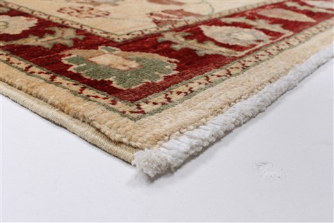 Pishavar Beige Runner Hand Knotted 28 X 97  Area Rug 250-23101 Image 5