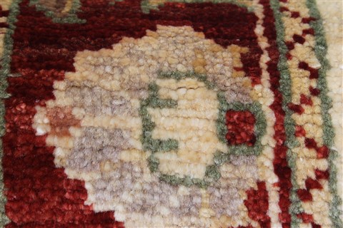 Pishavar Beige Runner Hand Knotted 28 X 97  Area Rug 250-23101 Image 8