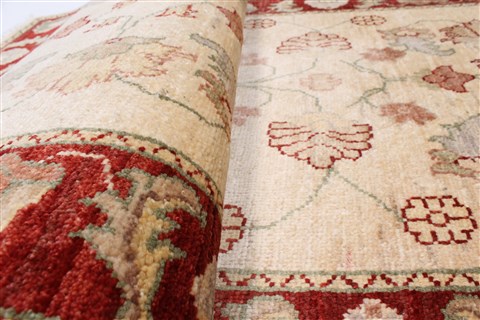 Pishavar Beige Runner Hand Knotted 28 X 97  Area Rug 250-23101 Image 9