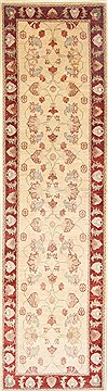 Pishavar Beige Runner Hand Knotted 2'8" X 9'7"  Area Rug 250-23101