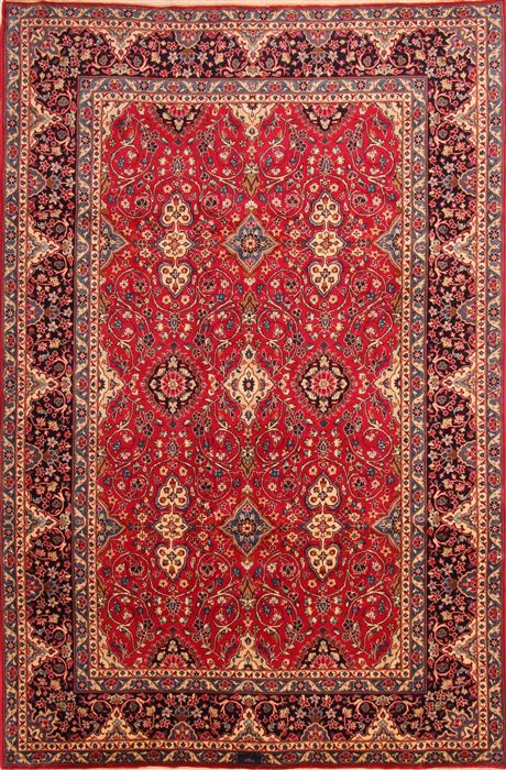 Kashan Red Hand Knotted 67 X 911 Area Rug 100-23102 Image 0