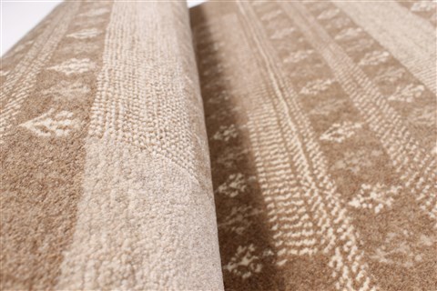 Modern Beige Runner Hand Knotted 27 X 101 Area Rug 250-23105 Image 11