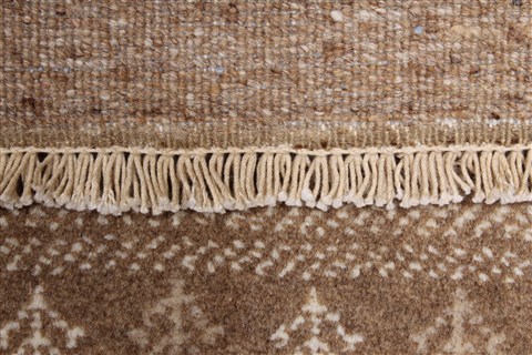 Modern Beige Runner Hand Knotted 27 X 101 Area Rug 250-23105 Image 13