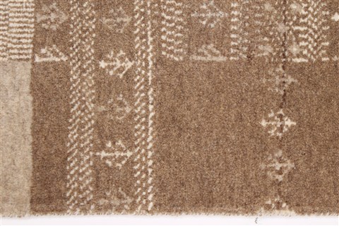 Modern Beige Runner Hand Knotted 27 X 101 Area Rug 250-23105 Image 3