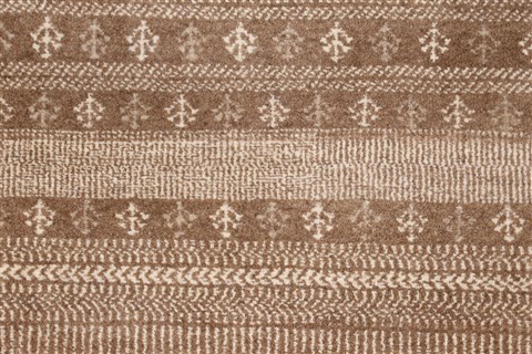 Modern Beige Runner Hand Knotted 27 X 101 Area Rug 250-23105 Image 4