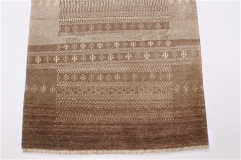 Modern Beige Runner Hand Knotted 27 X 101 Area Rug 250-23105 Image 5