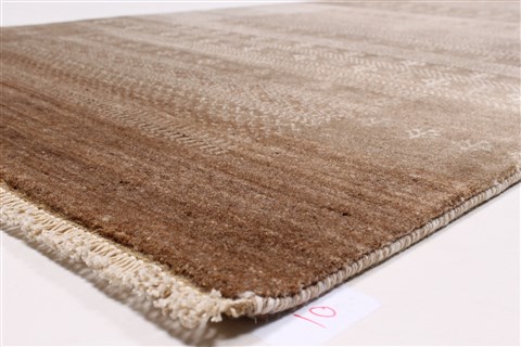 Modern Beige Runner Hand Knotted 27 X 101 Area Rug 250-23105 Image 7