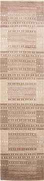 Modern Beige Runner Hand Knotted 2'7" X 10'1"  Area Rug 250-23105