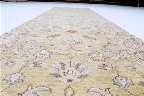 Chobi Yellow Runner Hand Knotted 28 X 911 Area Rug 250-23111 Image 1