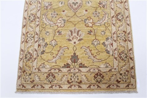 Chobi Yellow Runner Hand Knotted 28 X 911 Area Rug 250-23111 Image 5