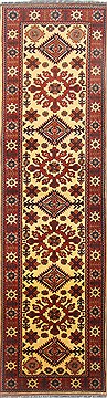 Indian Turkman Beige Runner 10 to 12 ft Wool Carpet 23116