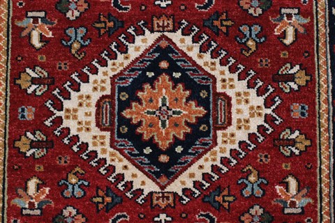 Karajeh Red Runner Hand Knotted 26 X 100 Area Rug 250-23119 Image 3