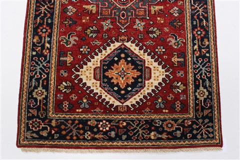 Karajeh Red Runner Hand Knotted 26 X 100 Area Rug 250-23119 Image 4