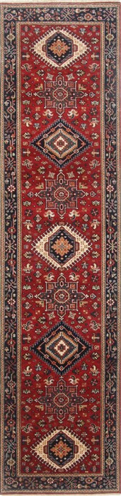 Karajeh Red Runner Hand Knotted 26 X 100 Area Rug 250-23119 Image 0
