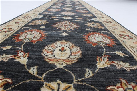 Ziegler Black Runner Hand Knotted 25 X 101 Area Rug 250-23120 Image 4