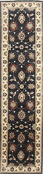 Ziegler Black Runner Hand Knotted 2'5" X 10'1"  Area Rug 250-23120