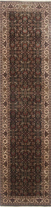 Herati Black Runner Hand Knotted 26 X 910 Area Rug 250-23122 Image 0