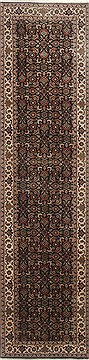 Herati Black Runner Hand Knotted 2'6" X 9'10"  Area Rug 250-23122