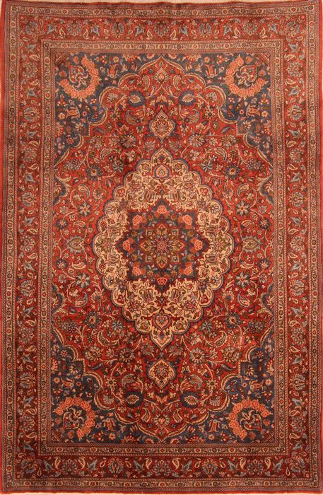 Bakhtiar Red Hand Knotted 610 X 104 Area Rug 100-23123 Image 0