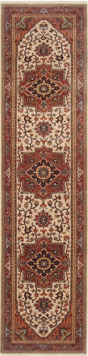 Serapi White Runner Hand Knotted 27 X 101 Area Rug 250-23131 Image 0