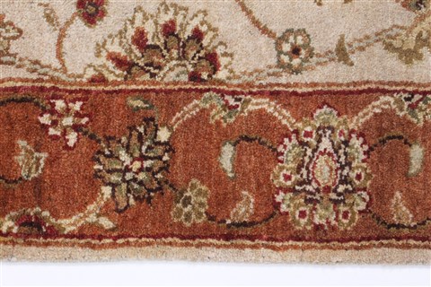 Kashan Beige Runner Hand Knotted 27 X 101 Area Rug 250-23136 Image 4
