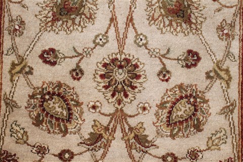 Kashan Beige Runner Hand Knotted 27 X 101 Area Rug 250-23136 Image 5