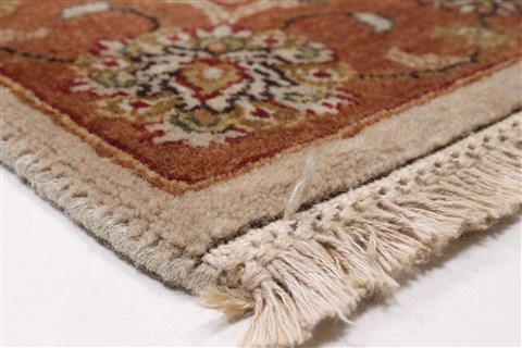 Kashan Beige Runner Hand Knotted 27 X 101 Area Rug 250-23136 Image 7
