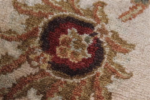 Kashan Beige Runner Hand Knotted 27 X 101 Area Rug 250-23136 Image 8