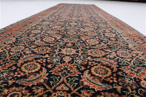 Herati Black Runner Hand Knotted 26 X 910 Area Rug 250-23148 Image 2