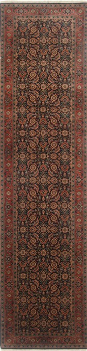 Herati Black Runner Hand Knotted 26 X 910 Area Rug 250-23148 Image 0