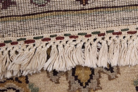 Kashan Beige Runner Hand Knotted 26 X 100 Area Rug 250-23152 Image 2
