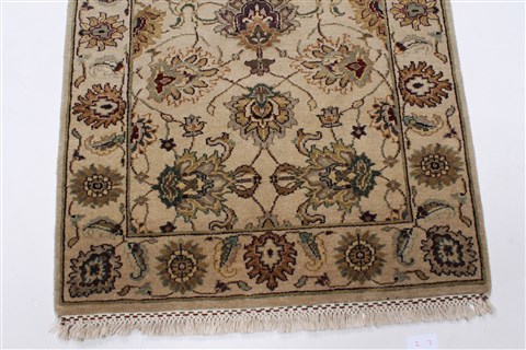 Kashan Beige Runner Hand Knotted 26 X 100 Area Rug 250-23152 Image 6