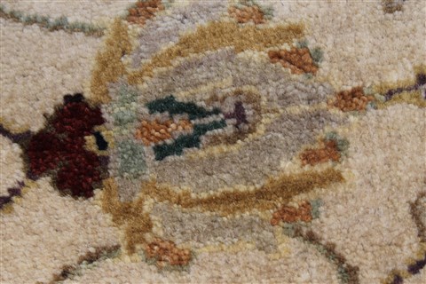 Kashan Beige Runner Hand Knotted 26 X 100 Area Rug 250-23152 Image 9