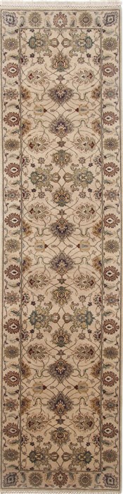 Kashan Beige Runner Hand Knotted 26 X 100 Area Rug 250-23152 Image 0