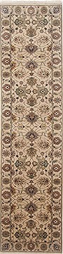 Kashan Beige Runner Hand Knotted 2'6" X 10'0"  Area Rug 250-23152