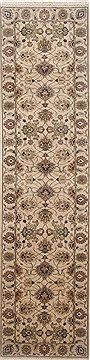 Kashan Beige Runner Hand Knotted 2'6" X 10'0"  Area Rug 250-23152