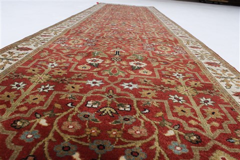 Kashan Brown Runner Hand Knotted 27 X 101 Area Rug 250-23154 Image 1
