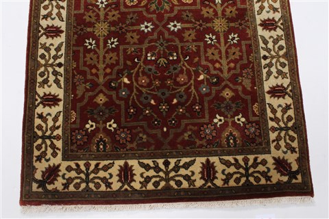 Kashan Brown Runner Hand Knotted 27 X 101 Area Rug 250-23154 Image 4