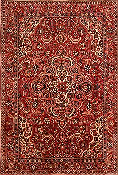 Bakhtiar Red Hand Knotted 6'10" X 10'3"  Area Rug 100-23155
