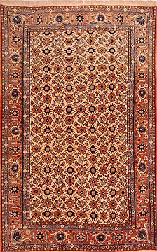 Persian Varamin Orange Rectangle 7x10 ft Wool Carpet 23197
