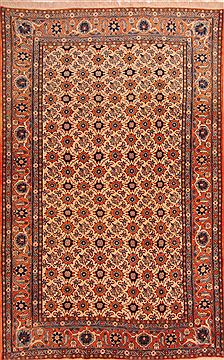 Varamin Orange Hand Knotted 6'8" X 10'6"  Area Rug 100-23197