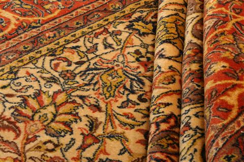 Sarouk Cream Hand Knotted 610 X 105 Area Rug 100-23206 Image 3