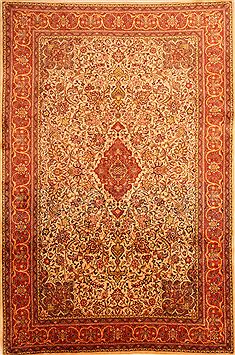 Persian sarouk Red Rectangle 7x10 ft Wool Carpet 23206