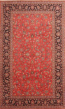 Yazd Red Hand Knotted 6'5" X 10'8"  Area Rug 100-23207