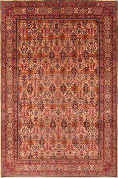 Persian Kerman Orange Rectangle 7x10 ft Wool Carpet 23216