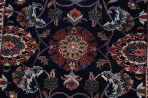 Kashan Blue Runner Hand Knotted 28 X 911 Area Rug 250-23218 Image 3